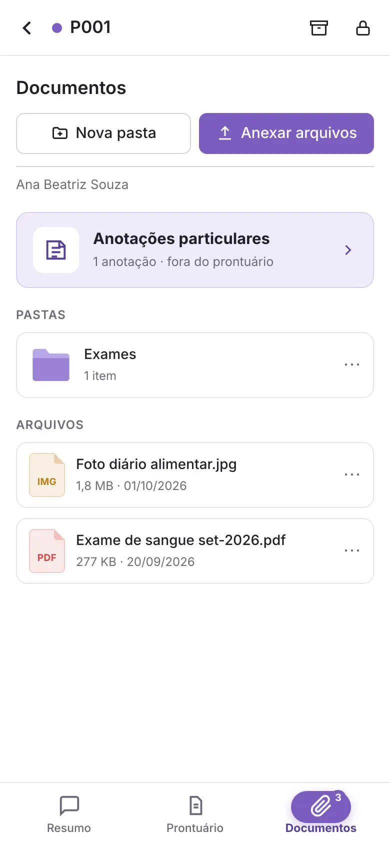 Documentos no celular